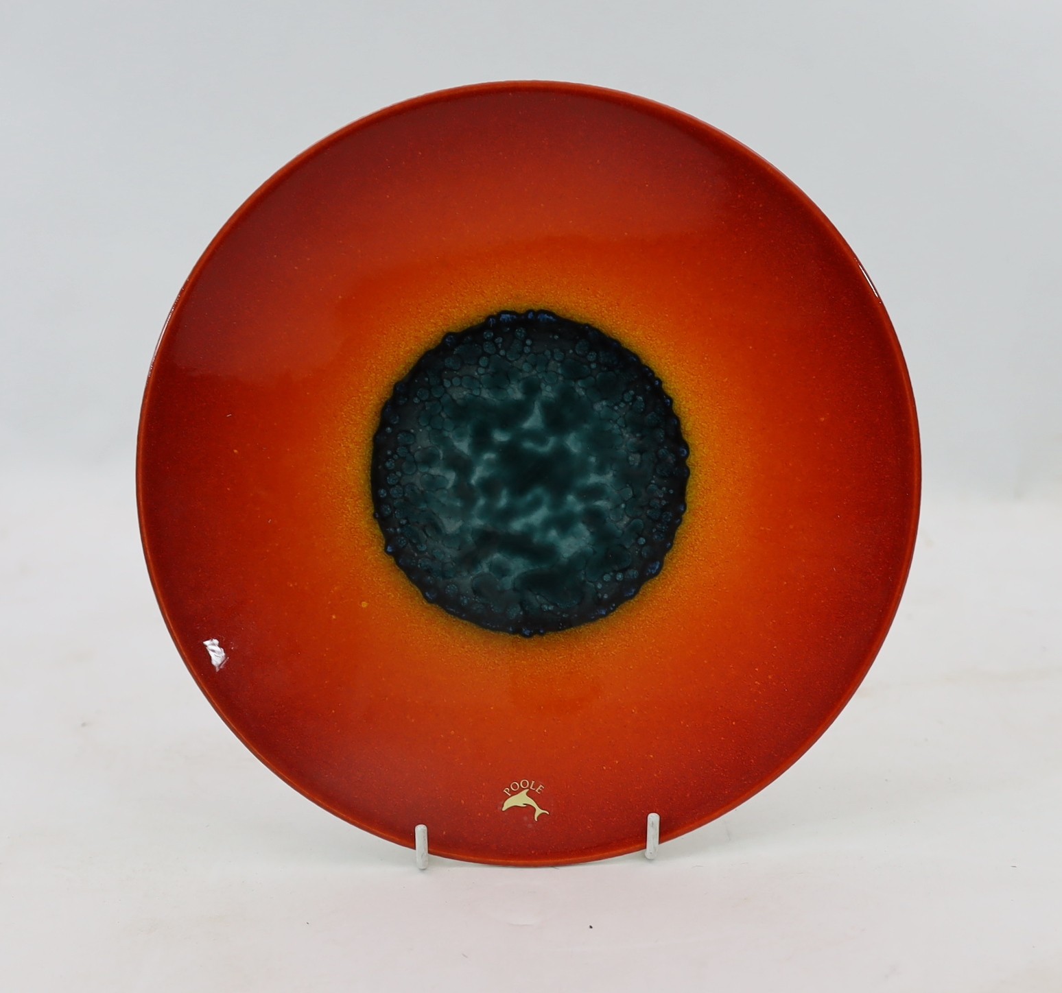 Alan Clarke for Poole Pottery. A set of nine ‘Alignment of the Planets’ chargers and one duplicate, c.2000, 26cm diameter